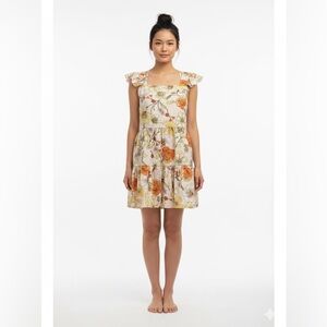 BOG Collective Lottie and Holly Floral Mini‎ Dress with Ruffle Sleeves